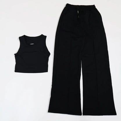 Ctenkevet Summer Women's Winter Warm Baggy Sweatpants Gym Shockproof Sports Tank Top Yoga Set Matching Sweatsuit for Female
