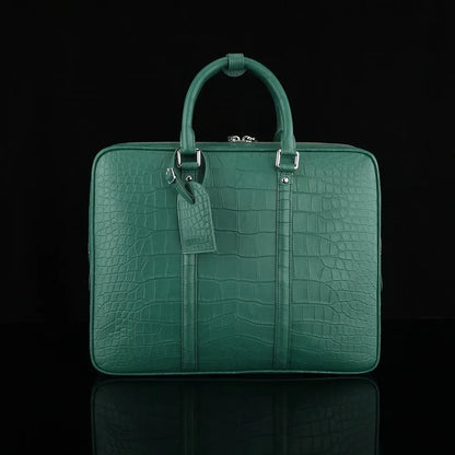 Real crocodile belly leather business men's business briefcase authentic crocodile leather men's large laptop handbag
