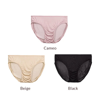 SuyaDream 3pcs/lot Women Panties 100%Natural silk Low-rise Briefs Healthy Basic Everyday Wear Underwears, Summer New Intimates
