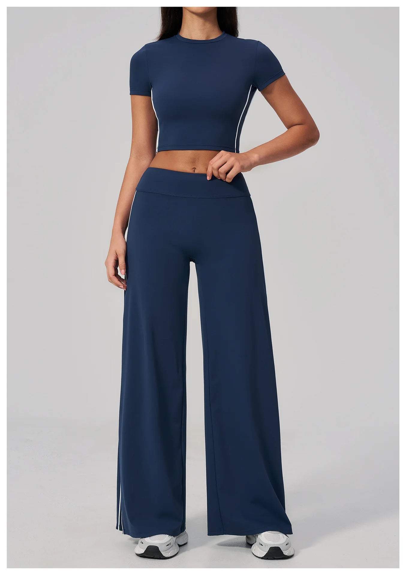 Yoga Pants Women High Waist Wide Leg Trousers Tummy Control Straight Workout Sports Pants Female Casual Fitness Bell-bottoms