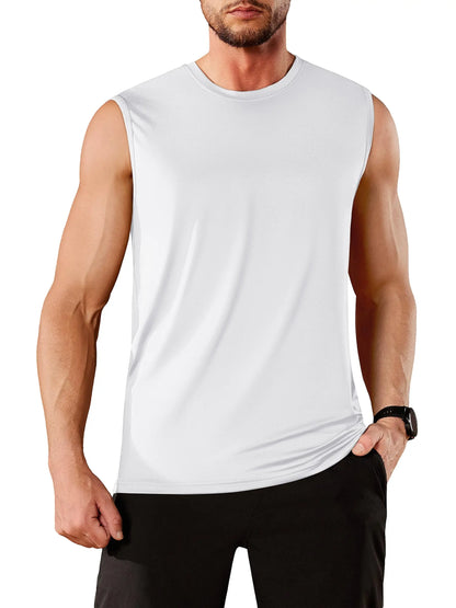 TACVASEN UPF 50+ TANK TOPS Quick Dry Sleeveless T-shirts Mens Summer Gym Fitness Running Tee Shirts Trainning tshirts Swimming