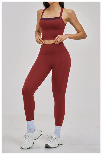 Women Gym Tracksuit Yoga Suit Sports Outfits High Waist Leggings Workout Clothes Female Fitness Running Suit Push Up Sportswear