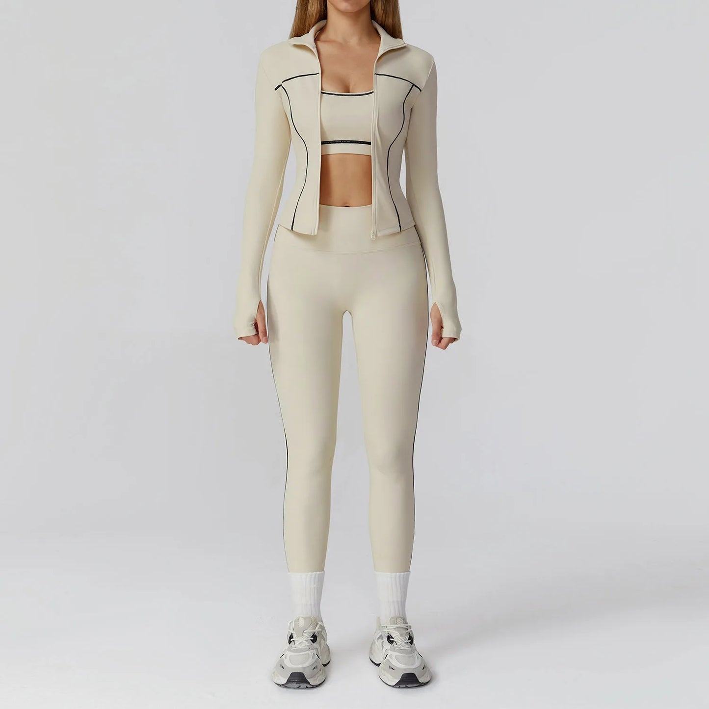 2/3PCS Yoga Suit Gym Fitness Set Women's Sports Running Workout Set Long Sleeve Sports Bra Female Athletic Wear Yoga Clothing