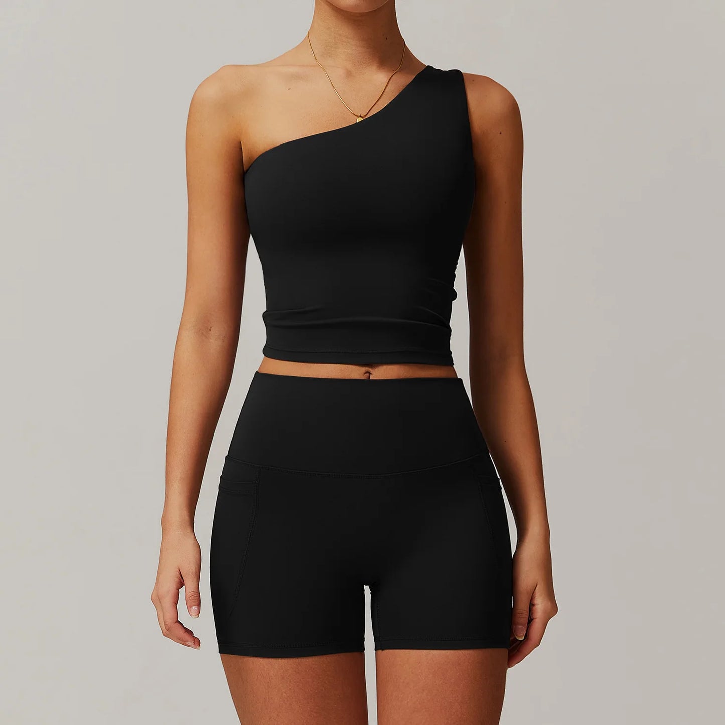 Custom LOGO women's quick-drying waist shaping yoga casual outer wear running cycling fitness sports two-piece set