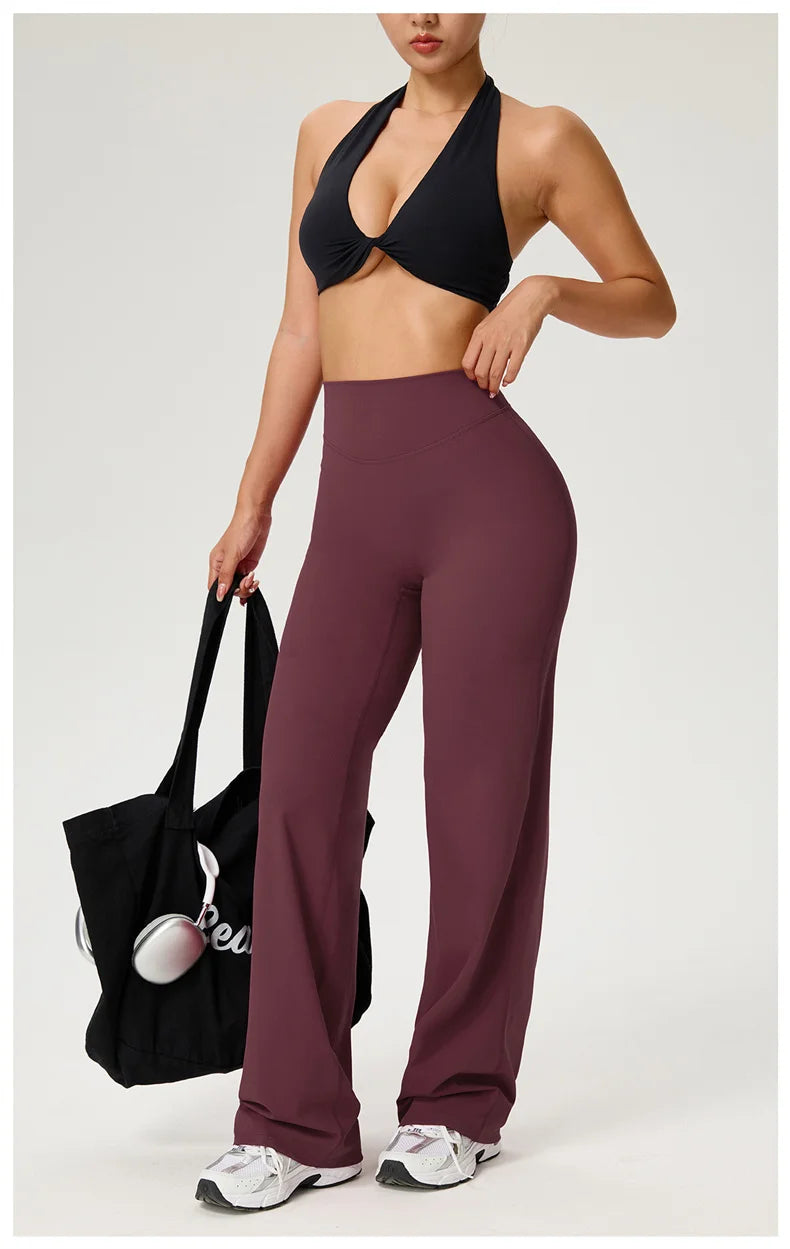 TRY TO BN Straight Leg Yoga Pants Women's High Waisted Tummy Control Buttery Soft Naked Feel Gym Fitness Running Workout Bottoms
