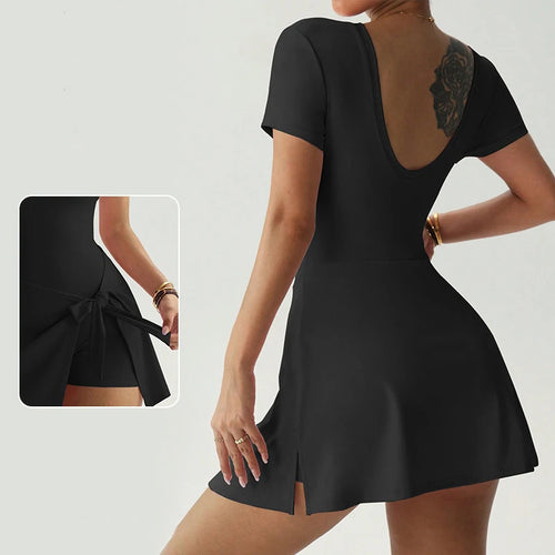 TRY TO BN Yoga Jumpsuit Sports Skirt Breathable Sportswear Fitness Workout Bodysuit One Piece Set Tennis Skirt Gym Woman Clothes