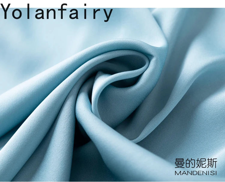 YOLANFAIRY 19momme 93% Mulberry Silk Spaghetti Strap Dress for Women Elegant Mid-length Sexy Real Silk Summer Dresses Woman 원피스