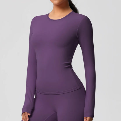 SWELTERING Women Yoga T-shirts Sports Top Long Sleeve Gym Workout Running Shirts Exposed Navel Quick Dry Fitness Gym Sport Wear