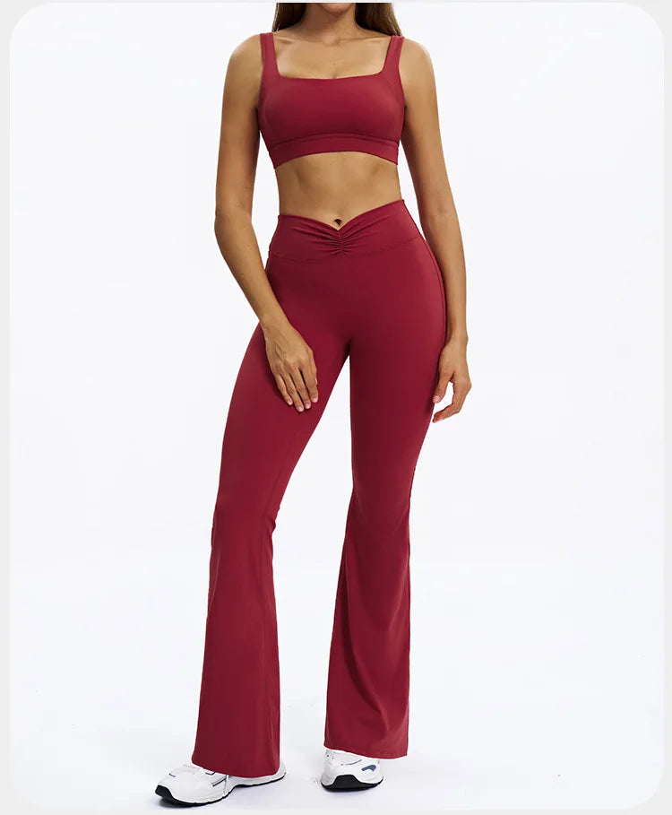 SWELTERING 2PCS Yoga Set Fitness Gym Tracksuit Sportswear Women Workout Outfits High Waist Leggings Sports Bra Athletic Wear