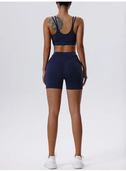 2PCS Yoga Set Sportswear Women Tracksuit Athletic Wear Pilates Fitness Suit Gym Clothes Workout Push Up Sports Bra Leggings Suit