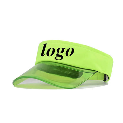 Custom Logo Acrylic Empty Top Hat For Women Men Fashion Transparent Sun Hat Breathable Adjustable Tennis Golf Running Sports Cap