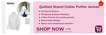 TACVASEN Padded Warm Jackets Womens Fashion Retro Pilot bomber Jackets Diamond Quilted Coats Full Zip Up Pockets Casual Outwear
