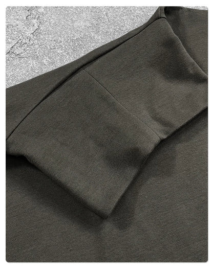 Custom LOGO Men's 305G Spring  Autumn New Cotton Polyester Turtleneck Casual Warm  High Elastic Couple Long Sleeve T-Shirt