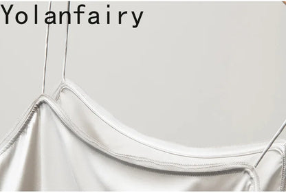 YOLANFAIRY 93% Real Mulberry Silk Camis Woman Clothing 2026 High Quality Silk Satin Tops Women's Tanks Top Sleeveless Basicwear