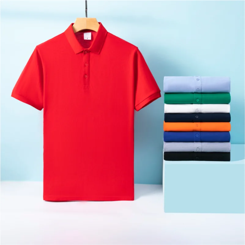 100% Cotton Polo Custom Logo High Quality Solid Color Polo Printing Design Company Clothing Embroidery Personality Brand