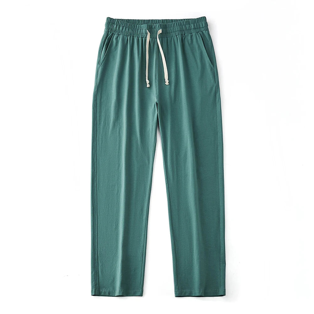 Men's 180G Combed Cotton Sport Pants Solid Color Straight Sweatpants Comfortable Casual Spring Autumn Homewear Men's pants