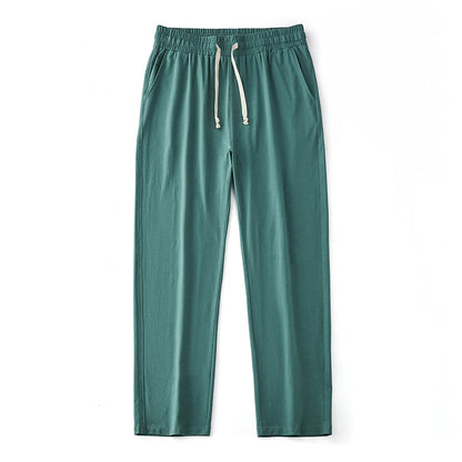 Men's 180G Combed Cotton Sport Pants Solid Color Straight Sweatpants Comfortable Casual Spring Autumn Homewear Men's pants