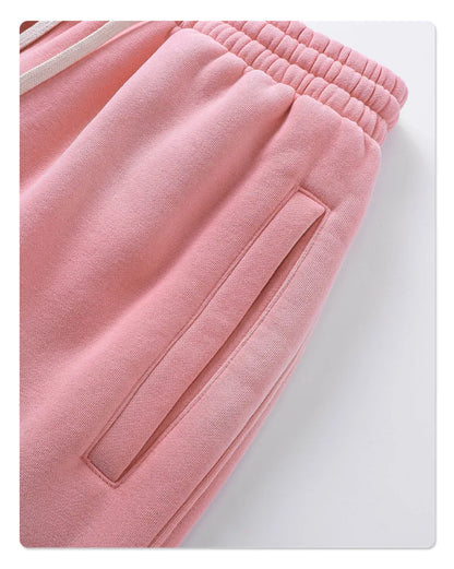 Custom LOGO autumn winter men's women's new white spray dyeing washing water 360G velvet cotton polyester sweatshirt sweatpants