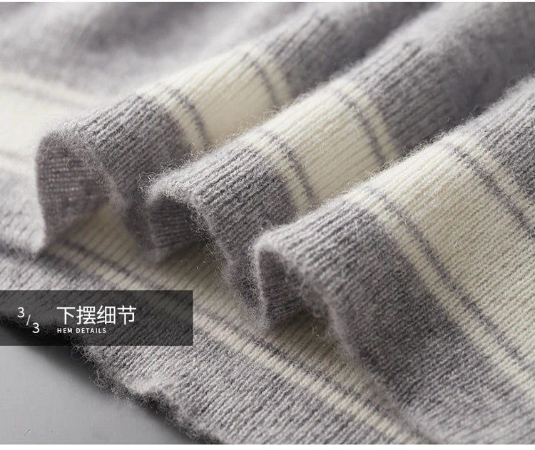 Autumn and Winter 100% Pure Cashmere 2-Piece set Men Loose and Warm Round Neck Pullover Sweater Knitted Casual Pencil Pants Suit