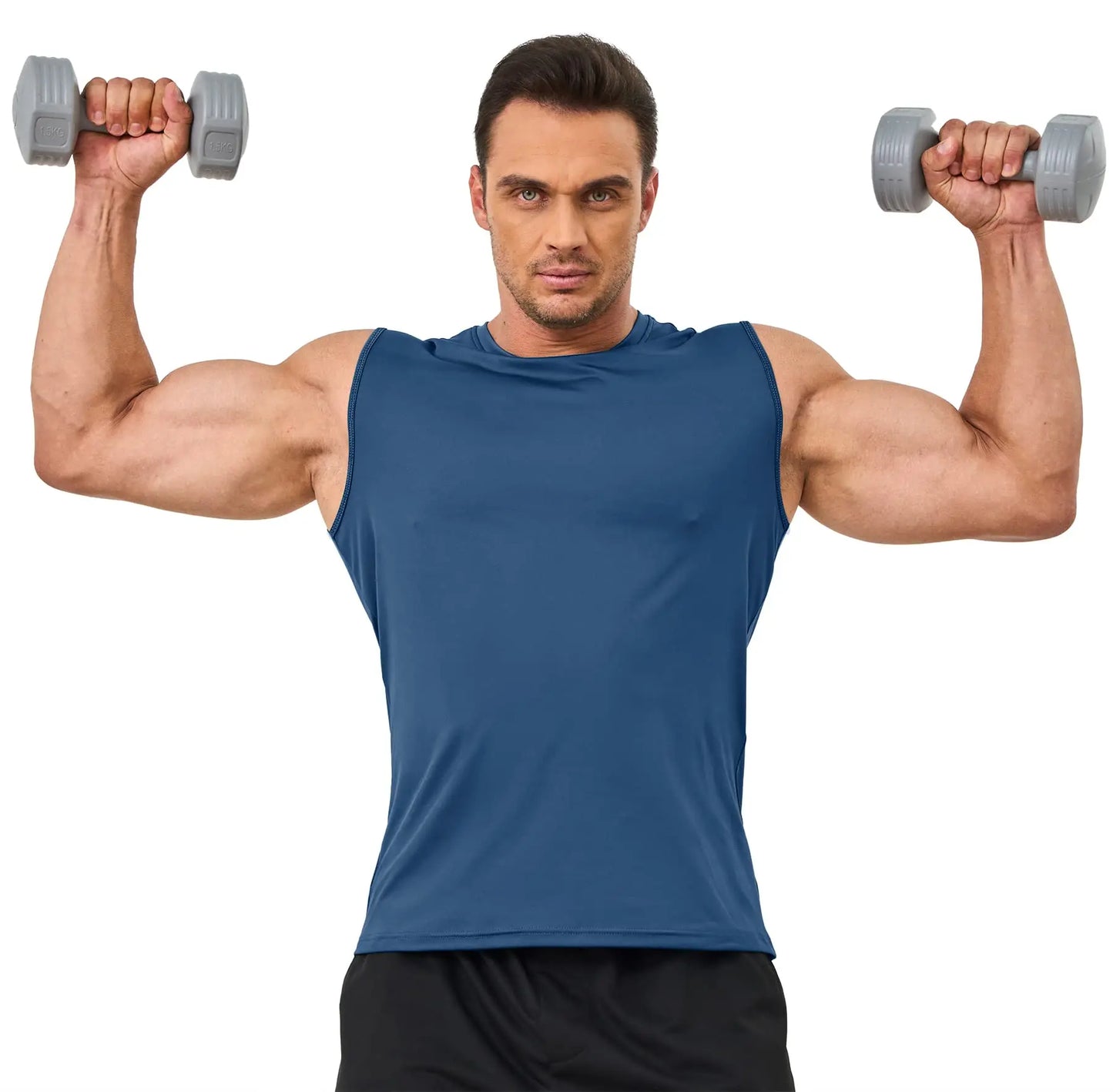 TACVASEN UPF 50+ TANK TOPS Quick Dry Sleeveless T-shirts Mens Summer Gym Fitness Running Tee Shirts Trainning tshirts Swimming