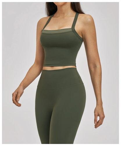 Yoga Vest Women's Shockproof Sports Underwear Gym Fitness Top Yoga Clothes Female Workout Underwear Running Push Up Sports Vest
