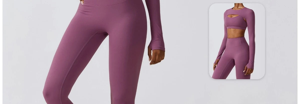Customized LOGO women's autumn and winter tight yoga clothes quick-drying sports and thin fitness clothes three-piece set