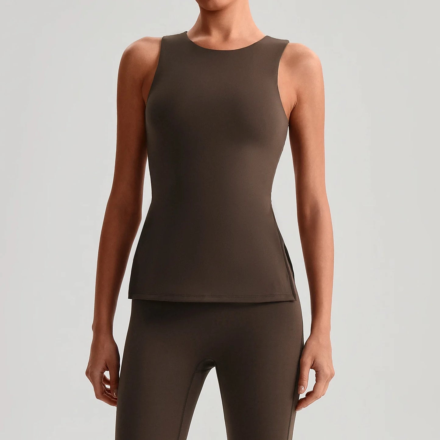 Solid Color Women Fitness Tight Short Yoga T -Shirt Tank Cropped Breathable Sports Running Vest Gym Clothing With Padded Cups