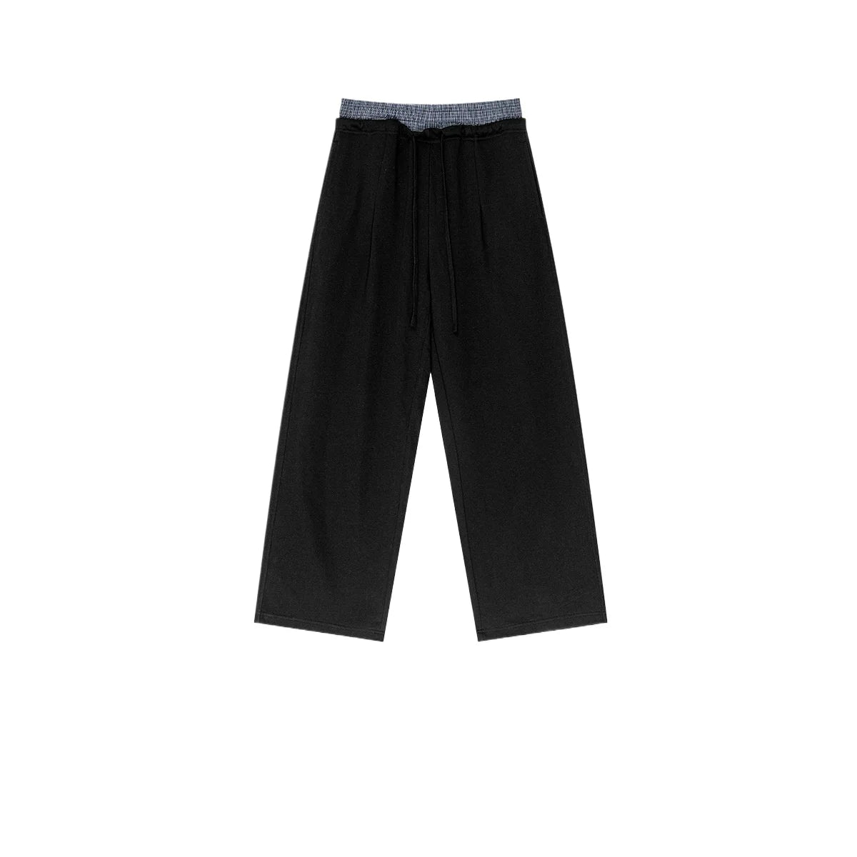 Custom LOGO Men's 2025 Summer 280G American Neutral Wind Splicing Double Waist Wide Leg Pants Sports Straight Couple Sweatpants
