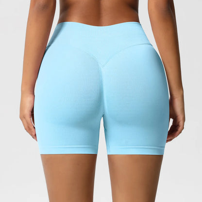 Custom LOGO women's  28-color XS-2XL seamless fitness yoga shorts high waist hip lift sports tight quick-drying shorts