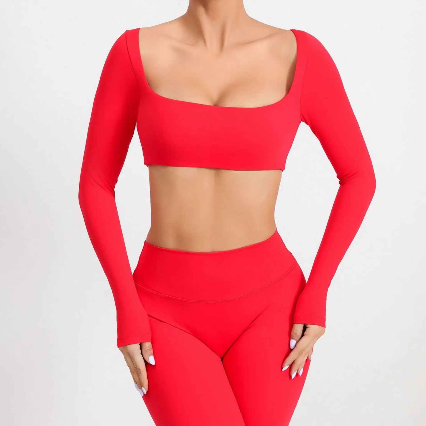 Women Yoga Shirts Crop Top Sexy Long Sleeves Shirts for Women Yoga Sports Fitness Sport Gym Clothes Running Push Up Workout Tops