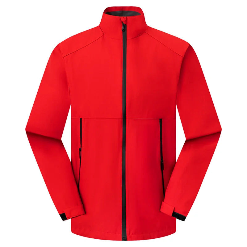 Outdoor Waterproof Men Women Stand Collar Jacket Custom Logo Anti-static Coat Print Company Design Casual Sweatshirt Embroidery
