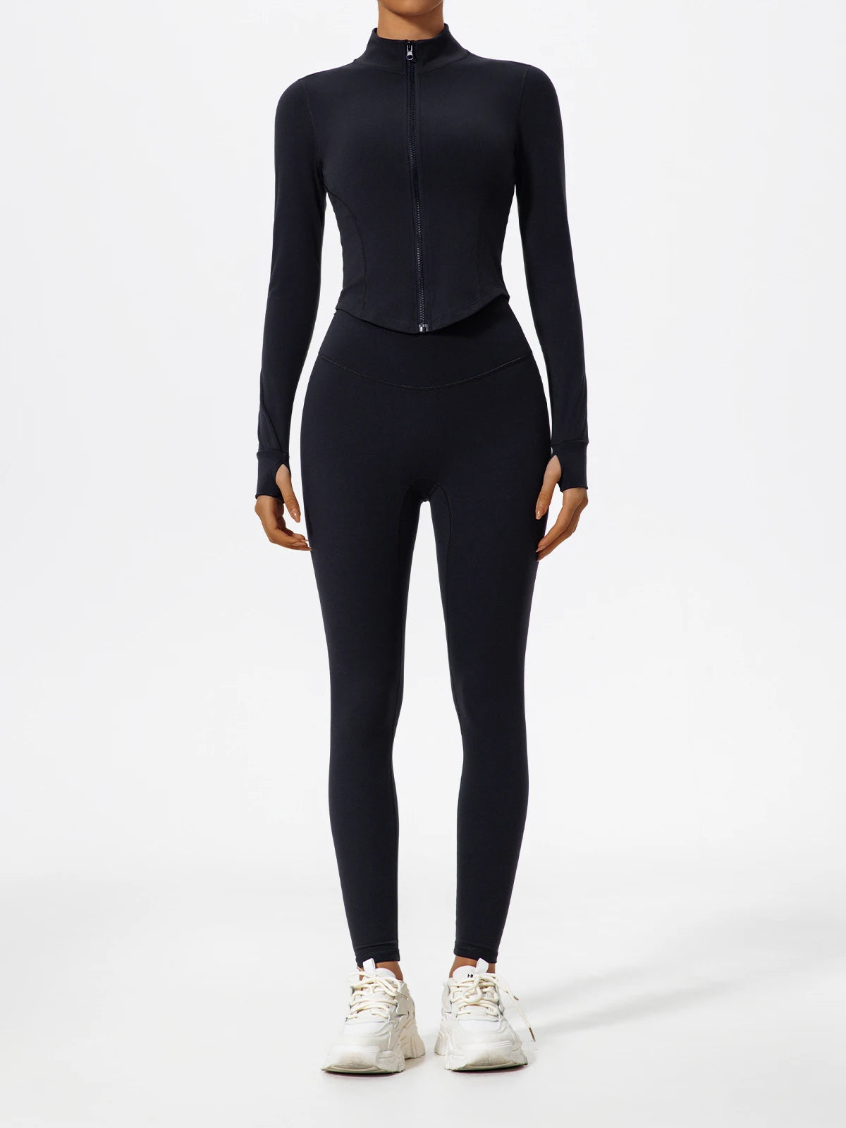 Hearuisavy Summer Ultra-Soft Fabrics 2Pcs Long Sleeve Gym Set Women Quick-Dry Yoga Clothes Workout Leggings Suit Sports Jackets