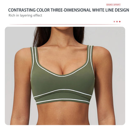 Hearuisavy Summer Yoga Set 2Pcs Women High Support Push Up Sports Top Butt-Lifting Fitness Pants Outdoor Cycling Sports Bra Suit