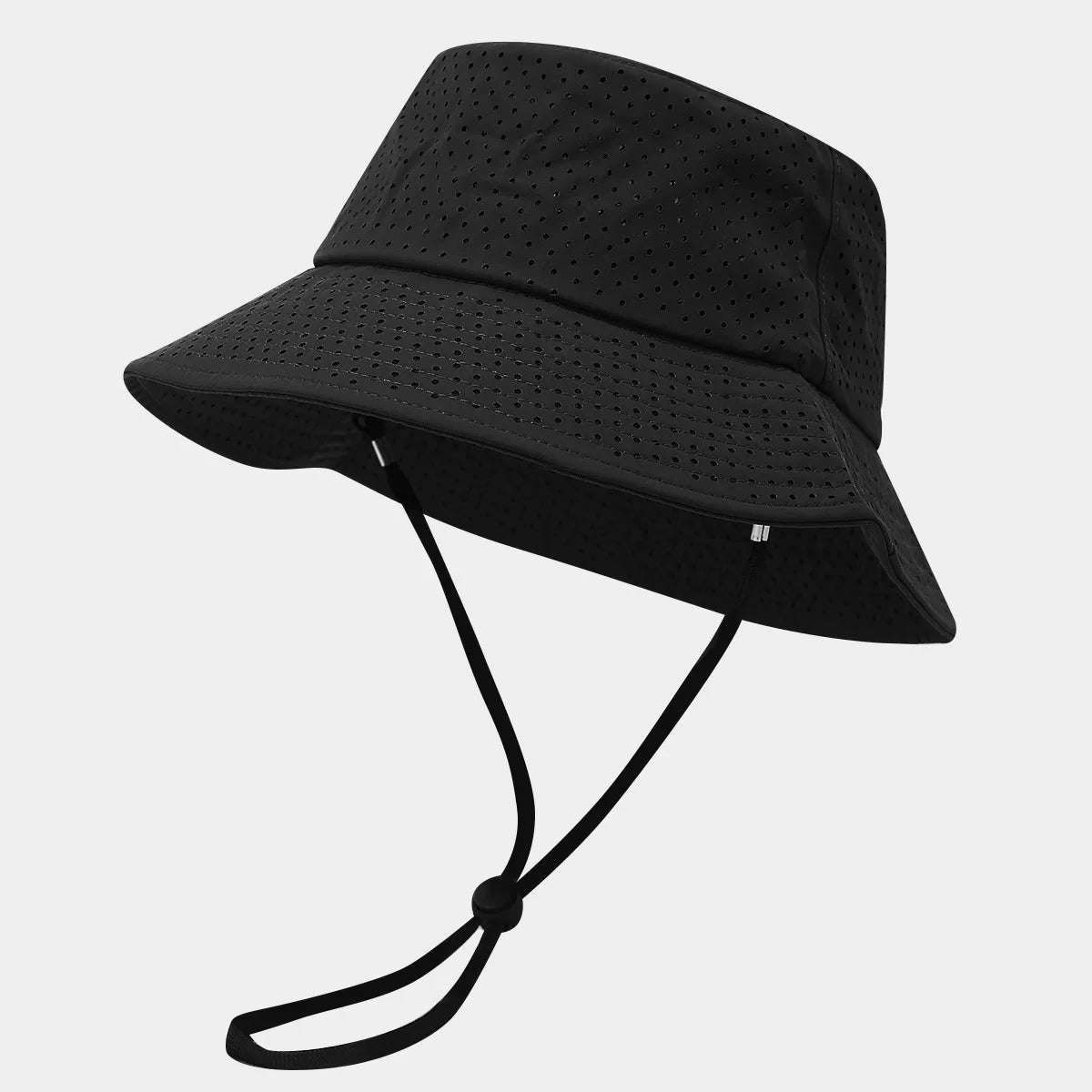 Summer Sun Hat Men Women Quick-Drying Mesh Panama Outdoor Flat Top Bucket Hat Mesh Breathable Fisherman Capwith Windproof Rope