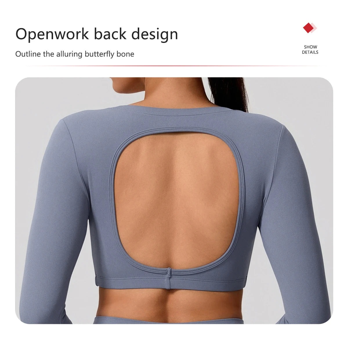 Women's Sports Long Shirt Female Backless Yoga Breathable Soft Shirt Autumn and Winter Training Top Woman Gym Sportswear