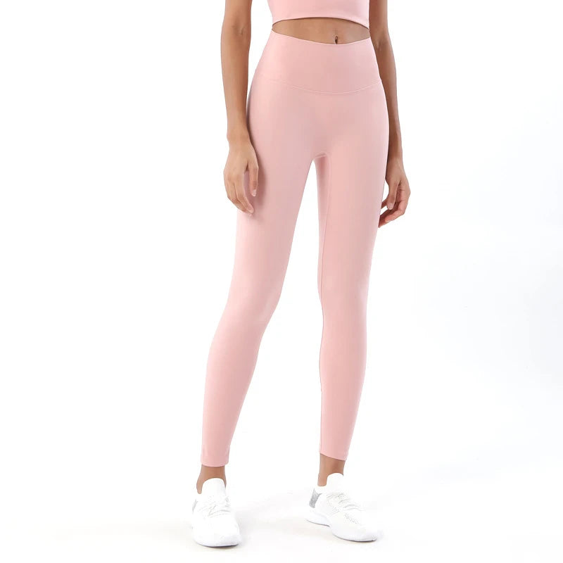 TRY TO BN New 46 Color Yoga Pants Sports Leggings Women Fitness Nylon High Waist Leggings Workout Trousers Training Gym Clothing