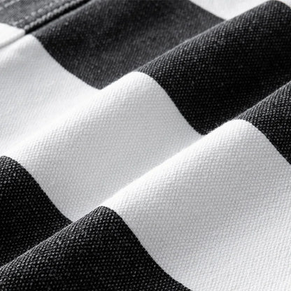 Amekaji Heavyweight Zebra Striped Jacket - Thick Canvas Motorcycle Biker Jacket Retro Workwear Coat