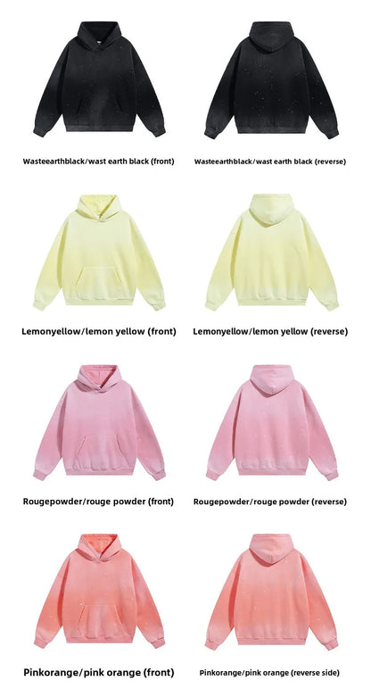 Custom LOGO autumn winter men's women's new white spray dyeing washing water 360G velvet cotton polyester sweatshirt sweatpants
