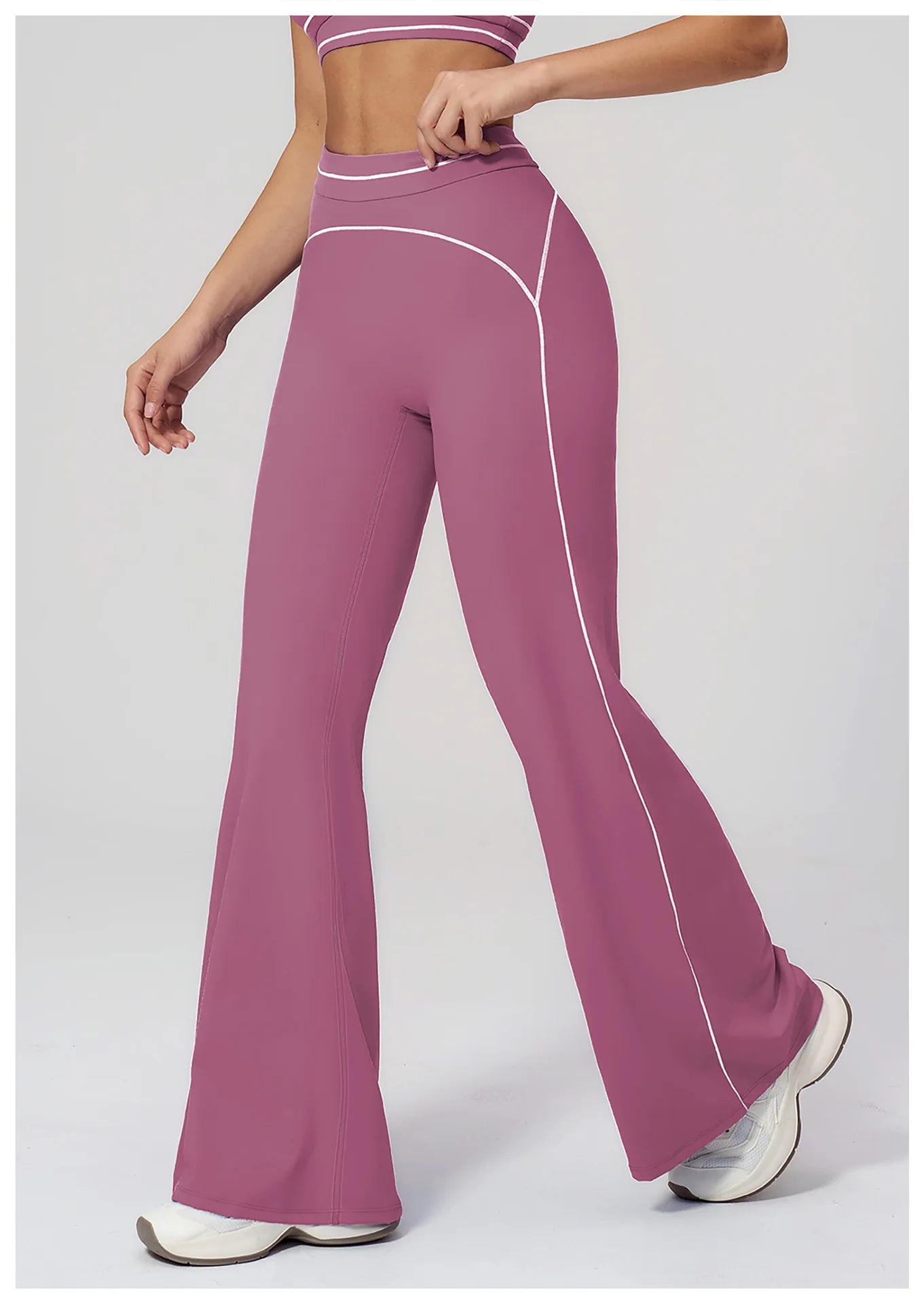High Waist Yoga Wide Leg Pants Women Gym Fitness Bell-bottoms Pants Push Up Sports Trousers Female Casual Workout Flared Pants