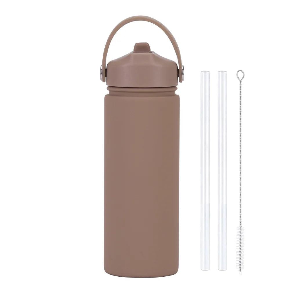 Insulated Water Bottle 500ml Custom Text/Logo - 304 Steel, 24H Cold, Office & Gym Essentials