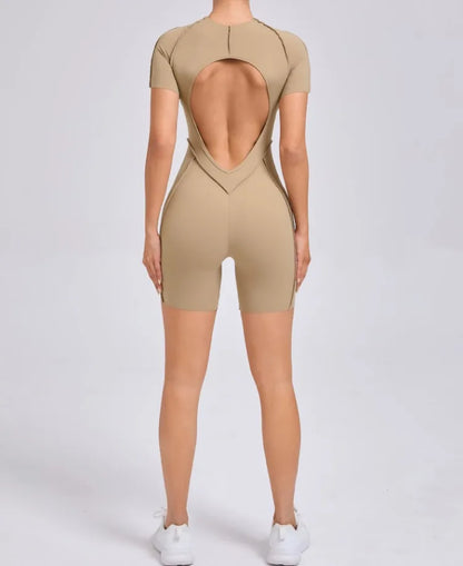 Seamless Yoga Jumpsuits Sports Fitness Splicing Hip-lifting One-Piece Hollow-out Beauty Back Gym Workout Bodysuits for Women