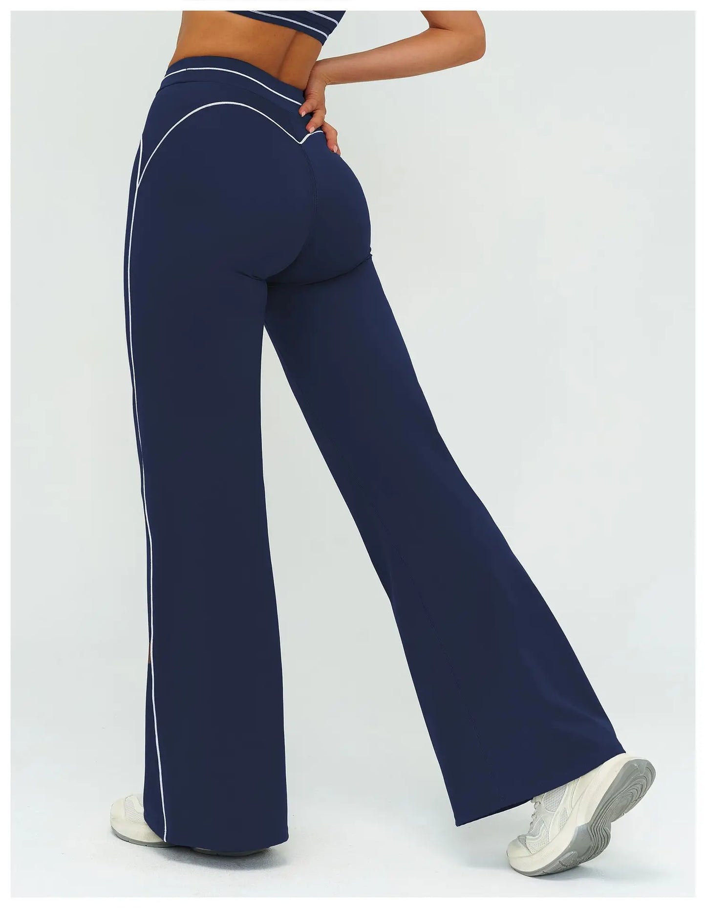 High Waist Yoga Wide Leg Pants Women Gym Fitness Bell-bottoms Pants Push Up Sports Trousers Female Casual Workout Flared Pants