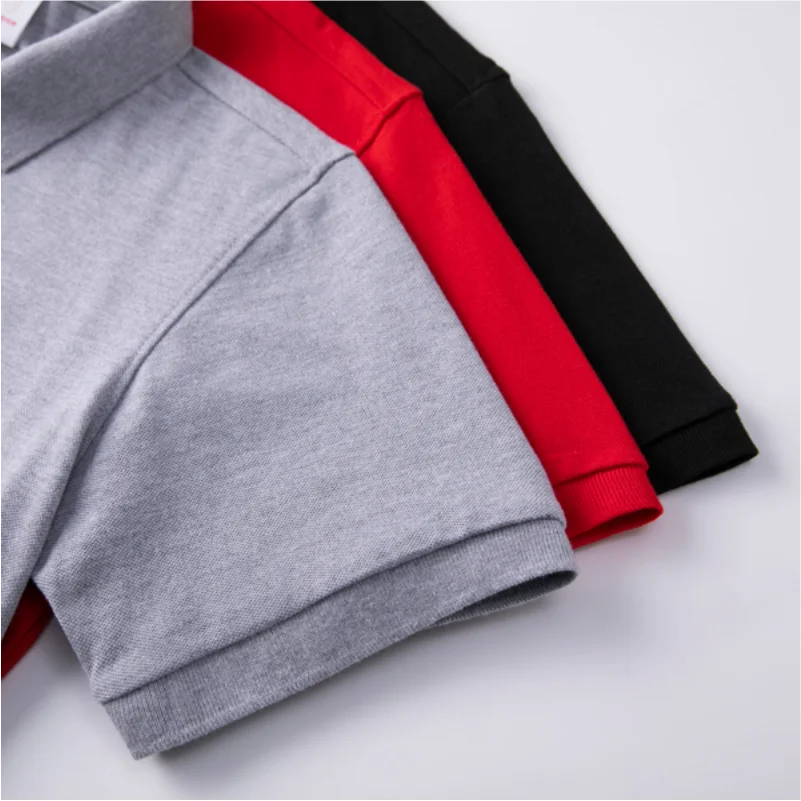 100% Cotton Polo Custom Logo High Quality Solid Color Polo Printing Design Company Clothing Embroidery Personality Brand