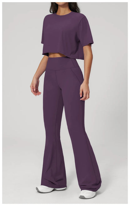 Custom LOGO women's yoga clothes, short sleeves, tight quick-drying trousers, fitness clothes, high-intensity sports suits