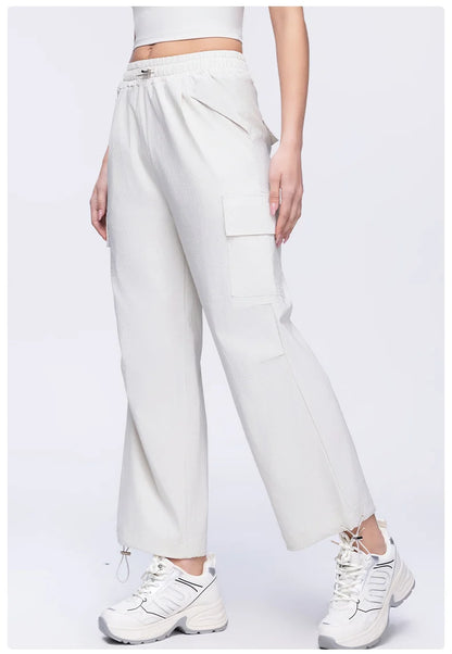 New Summer Outdoor Sports Women High Waisted Pants Straight Leg Casual Pants Gym Slimming Sweatpants Outdoor Sports RunningPants