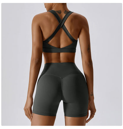 Yoga Fitness Bra Shock-absorbing Sports Bra Breathable and Quick Drying Training Running Women's Underwear High Strength Gym Bra
