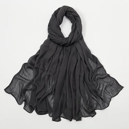 New Arrival Crinkle Rayon Hijab Women Muslim Scarf Shawls Solid Headscarf Wraps Big Size Plain Islamic Turban Headbands Foulard