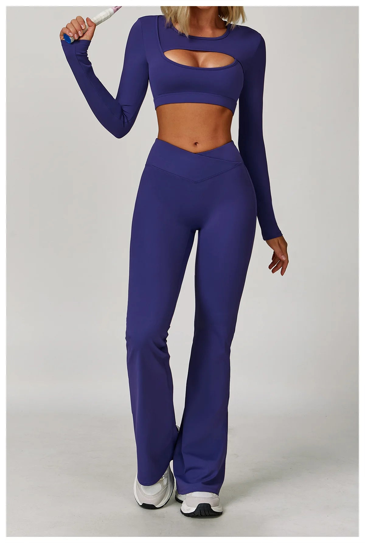 Women Yoga Shirts Crop Top Long Sleeves Sexy Hollow Out Shirts for Women Yoga Sports Fitness Gym Clothes Push Up Workout Tops