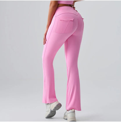 Flares Leggings Women Bell-bottoms Sports Yoga Leggings High Waist Tights Scrunch Butt Yoga Flares Pants Push Up Gym Leggings
