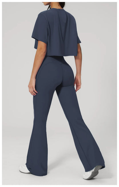 Custom LOGO women's yoga clothes, short sleeves, tight quick-drying trousers, fitness clothes, high-intensity sports suits